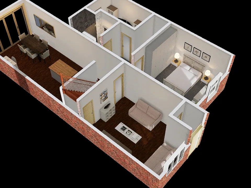 2 bed end terrace, farnborough 3d design renderings