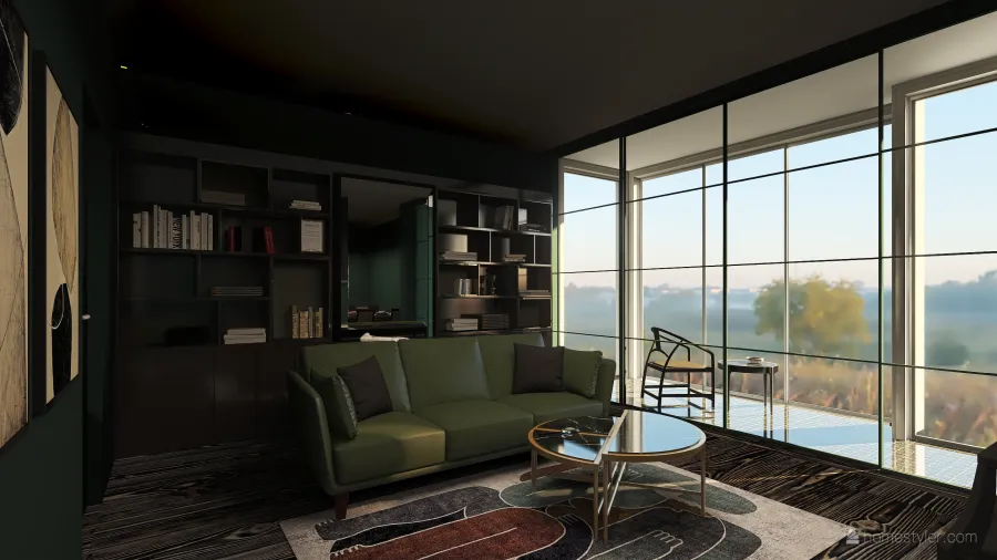 Living Room&Dining room 3d design renderings