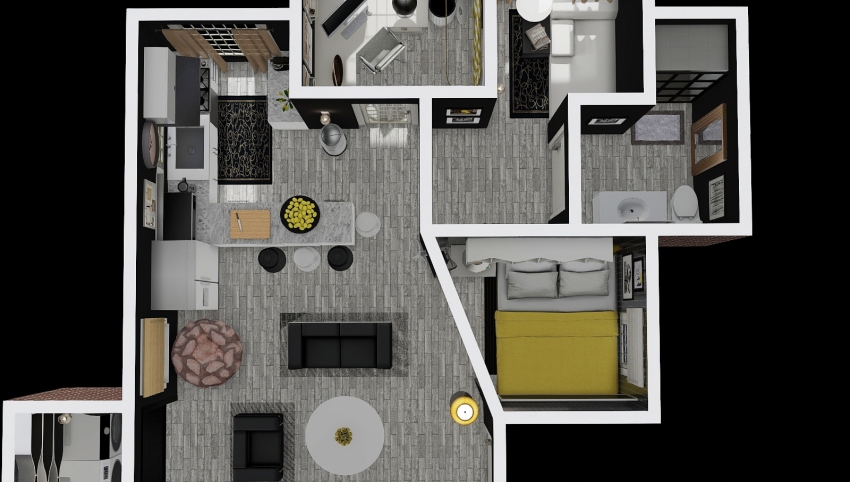 Apartment 3d design picture null