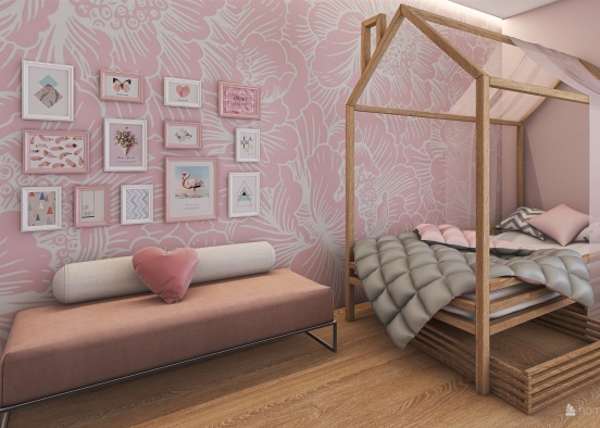A happy girl's room Design Rendering