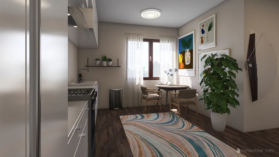 Living/Dining/Kitchen Room 3d design renderings