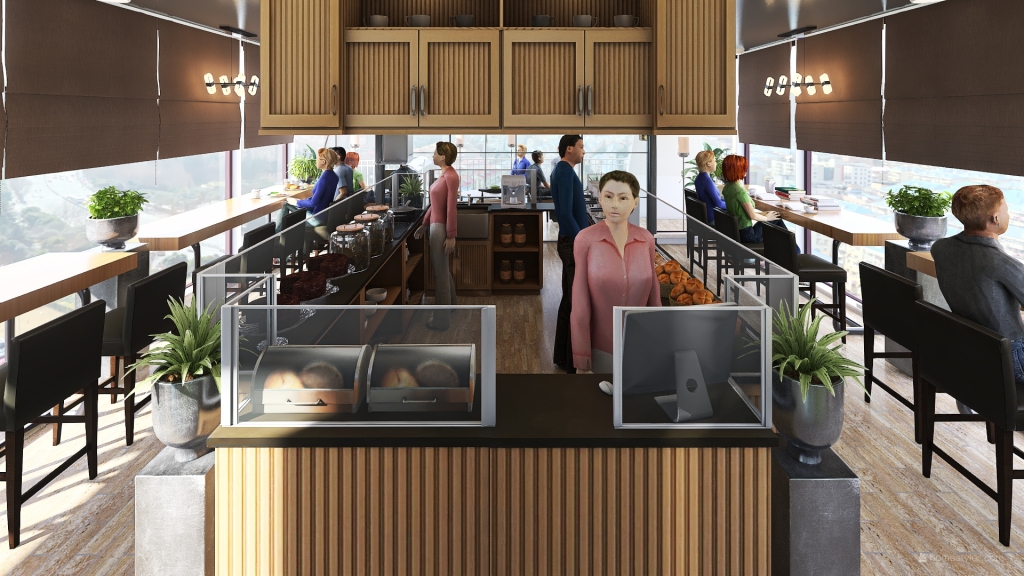 Coffee shop 3d design renderings