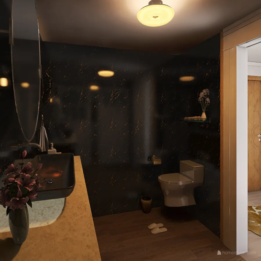 Half Bath and Laundry 3d design renderings