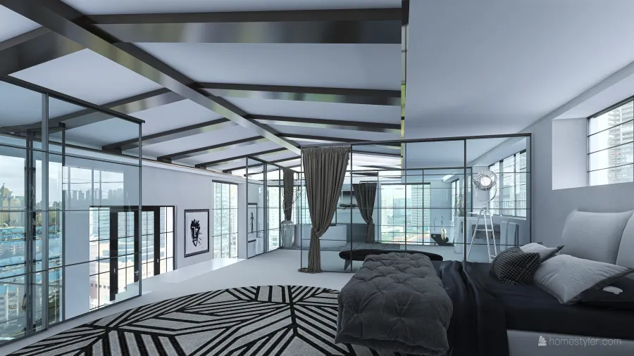 Modern Bauhaus Black White Aucun 3d design renderings