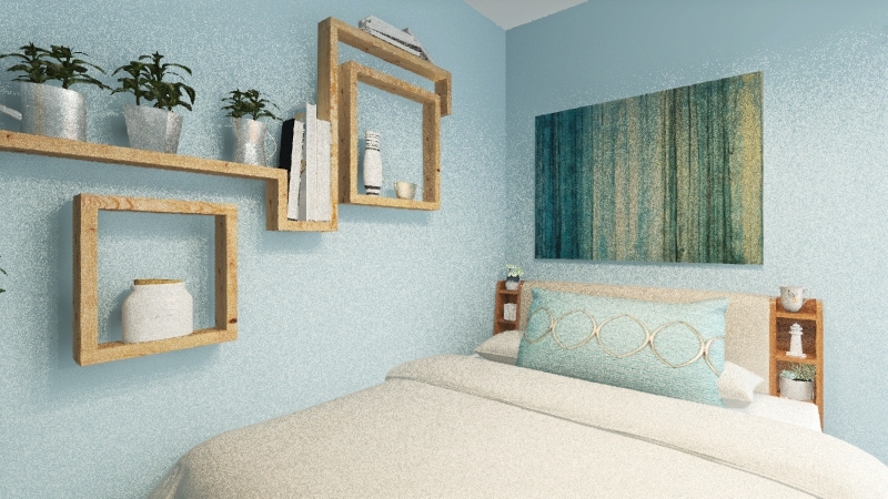pale blue Bedroom 3d design renderings