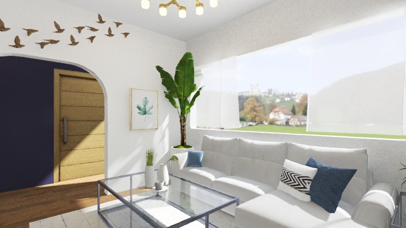 Pure white Living Room 3d design renderings