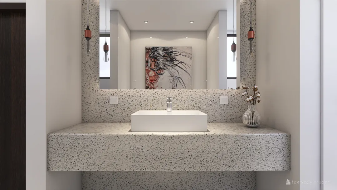 Terrazzo Bathroom 3d design renderings
