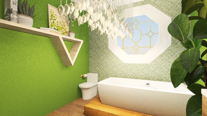 green glass Bathroom 3d design renderings