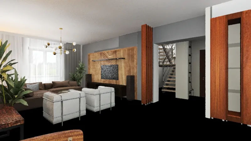 Дом на Ермака 61 кухня с узким пеналом 3d design renderings