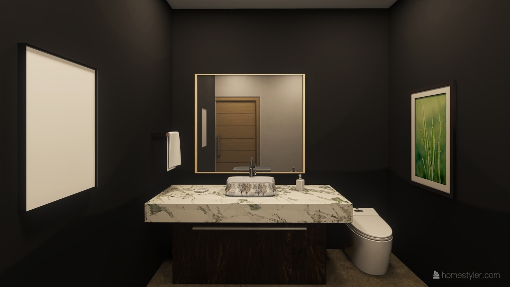 Half Bathroom 3d design renderings