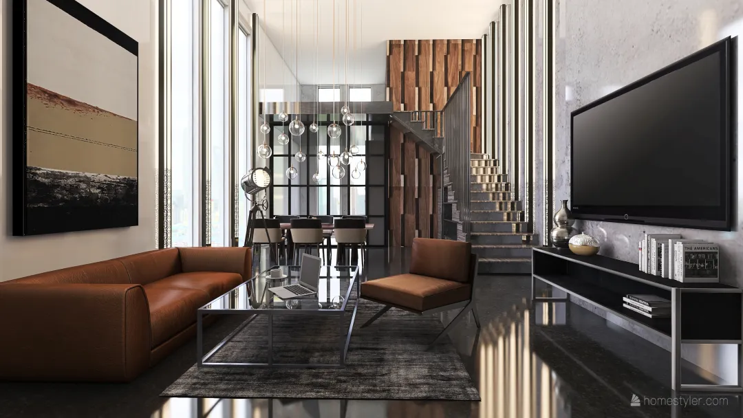 brutal penthouse 3d design renderings