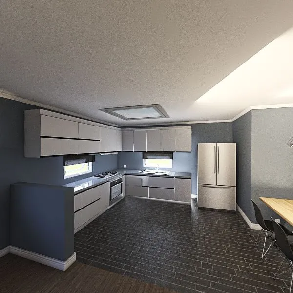 Living+ Kitchen + Dining 3d design renderings