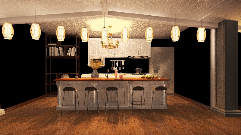 Rustic Abode (Lounge & Kitchen) 3d design renderings