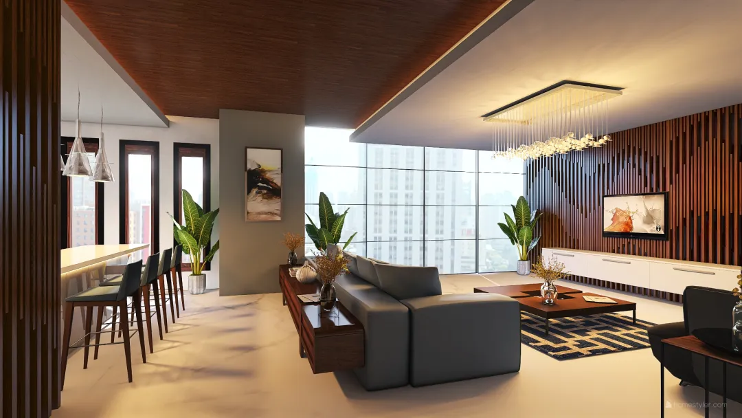Modern 1 Bedroom 3d design renderings