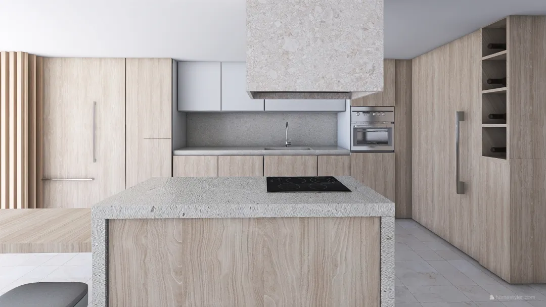 Minimalist Kitchen 3d design renderings