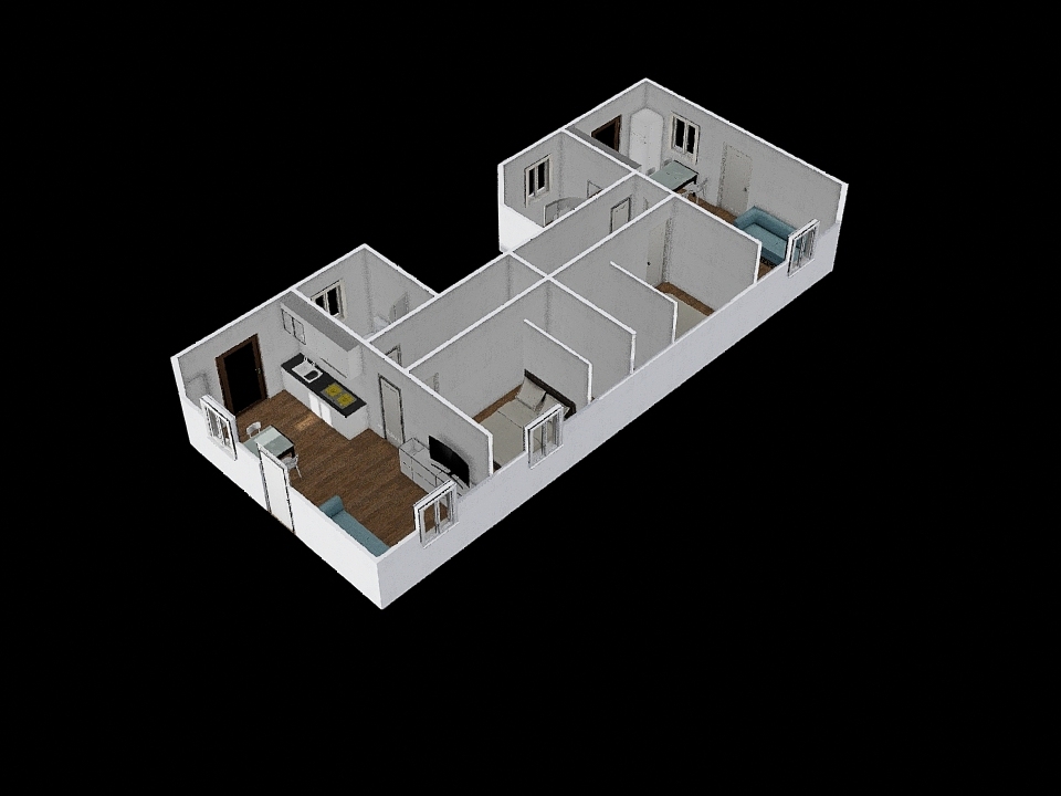 modulo3 solo miniappartamenti 3d design renderings