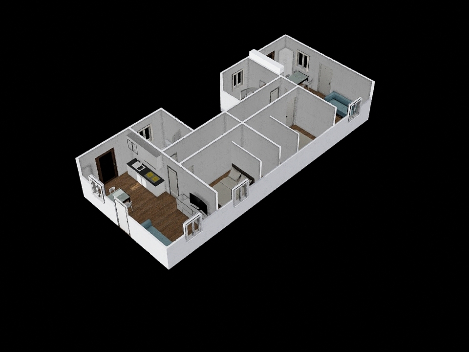 modulo3 solo miniappartamenti 3d design renderings