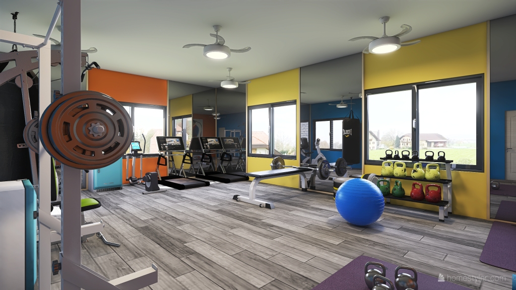 Home gym 3d design renderings