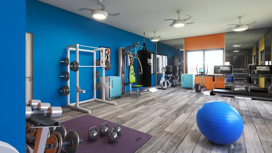 Home gym 3d design renderings