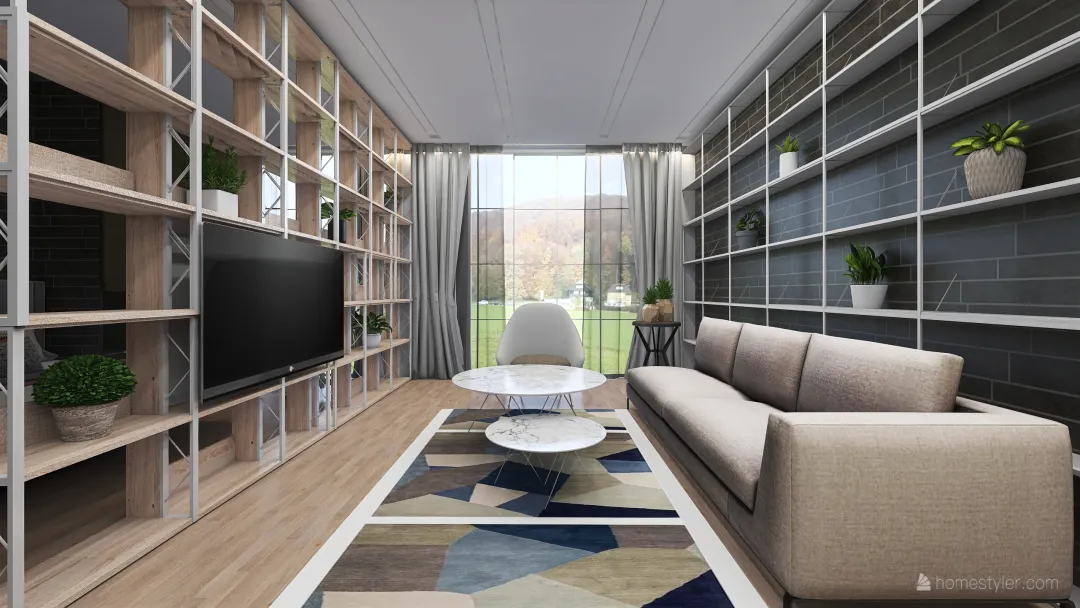 One room apartment for two 3d design renderings