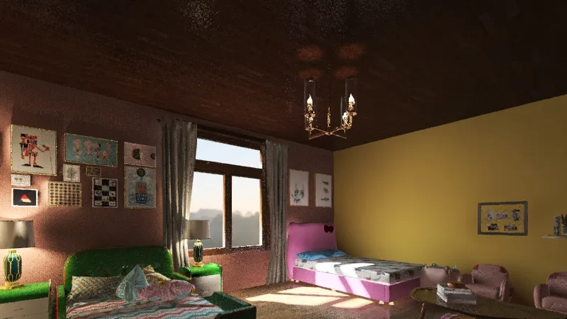 Twinny Tiny Room 3d design renderings