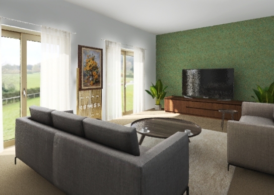 living room hoome Design Rendering