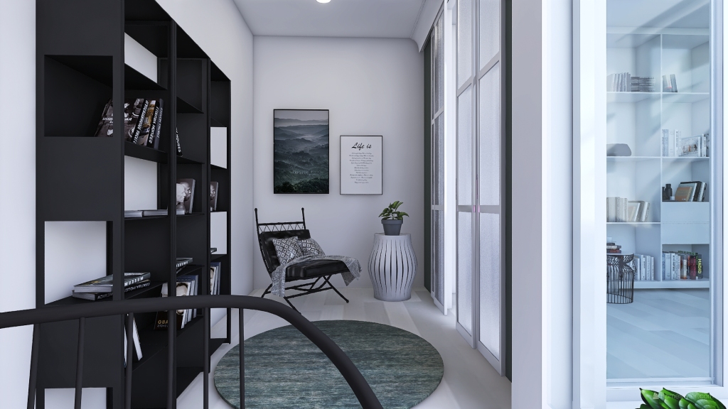 Modern Scandinavian Bauhaus Green Grey White Unnamed space 3d design renderings