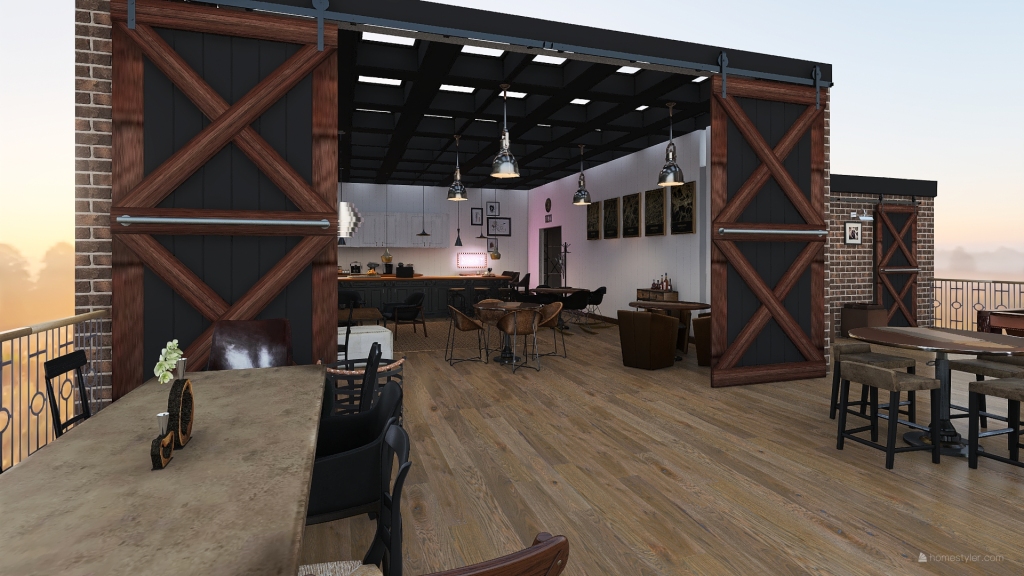 Cafe Above the City 3d design renderings