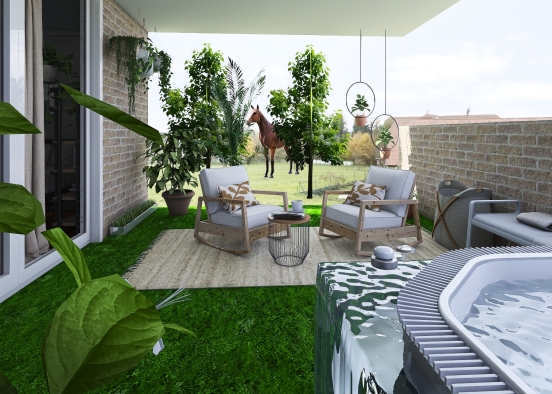 BOHO house-garden Design Rendering