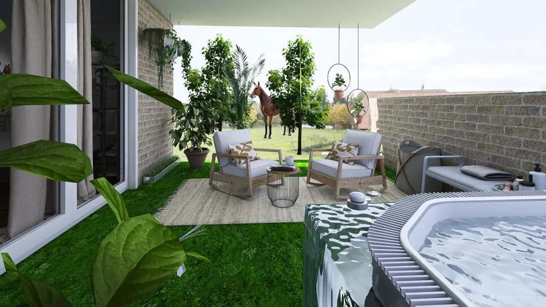 BOHO house-garden 3d design renderings