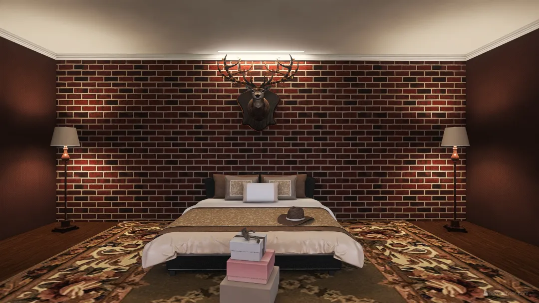 Dark Bedroom 3d design renderings