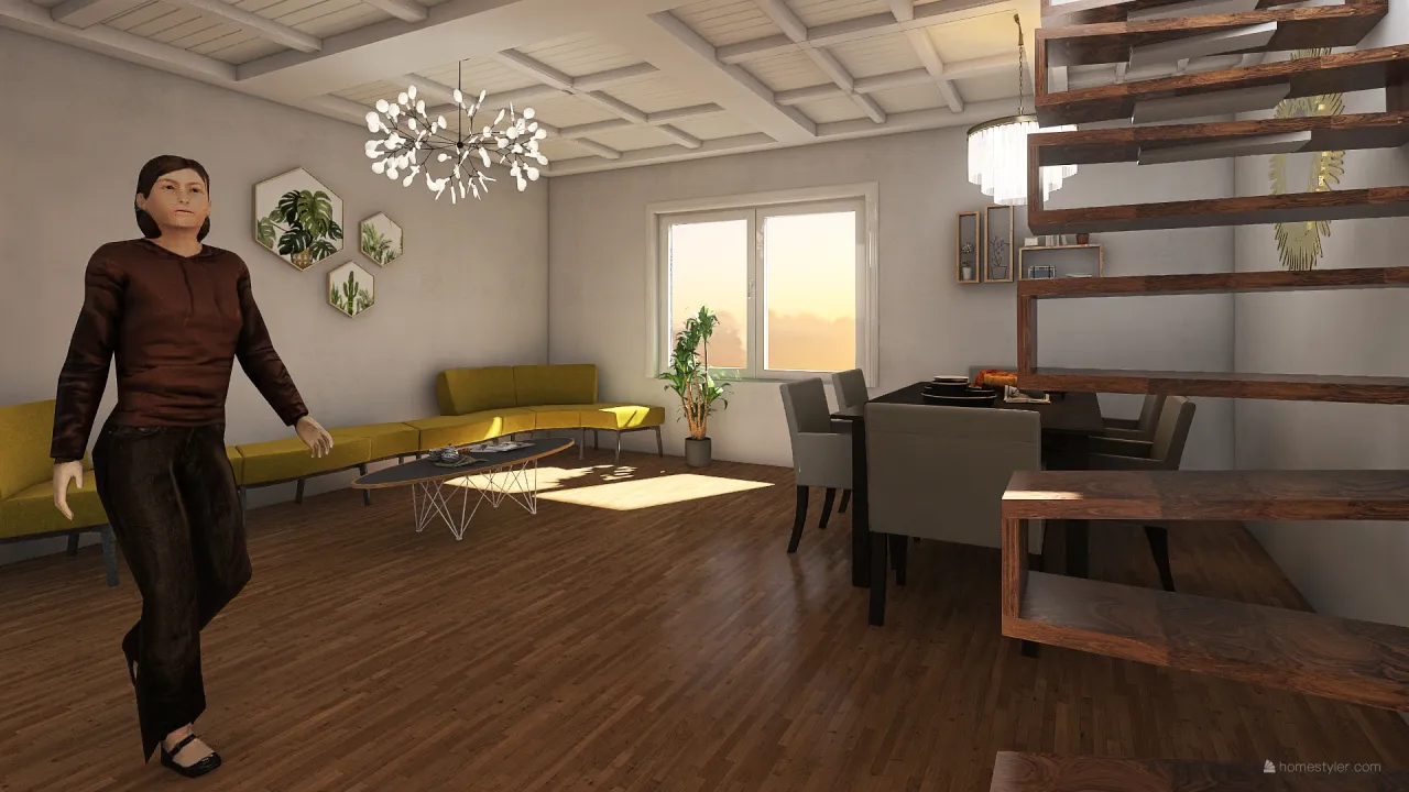 living and kitchen rooms 3d design renderings