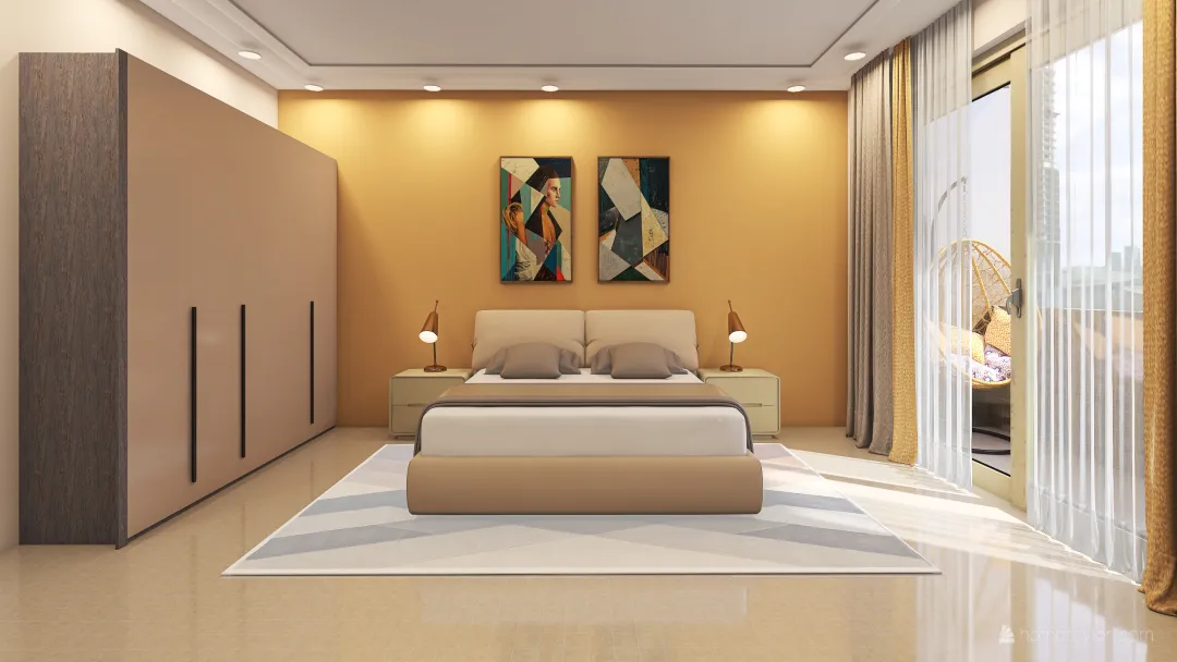 shahd's bedroom 3d design renderings