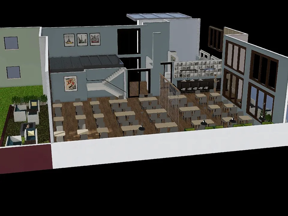 Restaurant Hotel 3d design renderings
