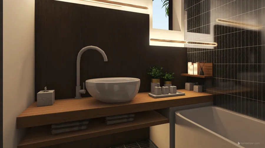 bagno di servizio 3d design renderings