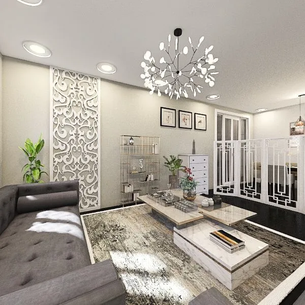 Living Room and dining room 3d design renderings