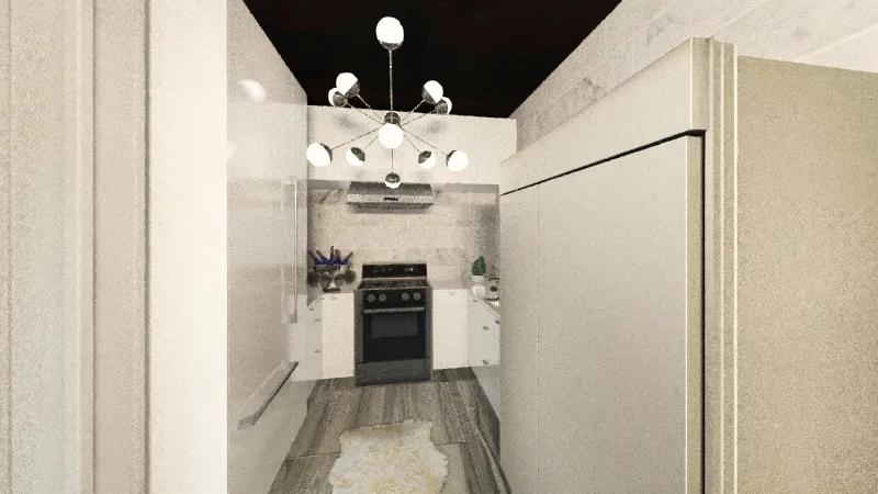 Living / Kitchen 3d design renderings