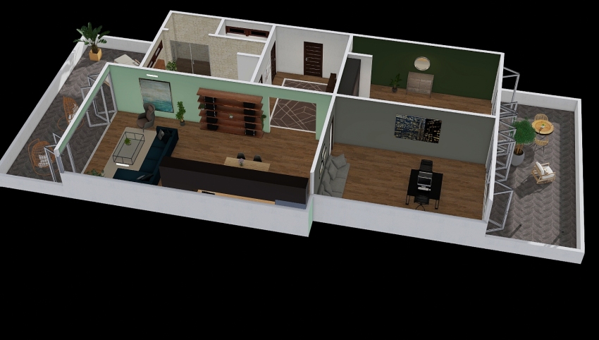 flat with balcony 3d design picture 251.64