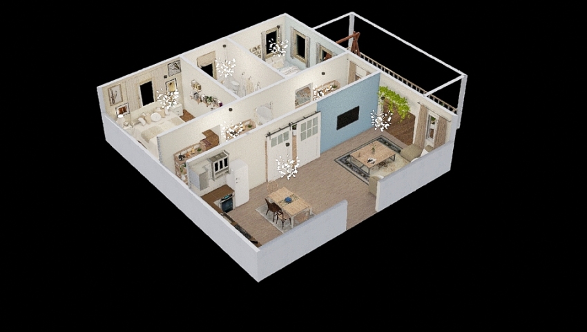 Country apartment 3d design picture 125.63