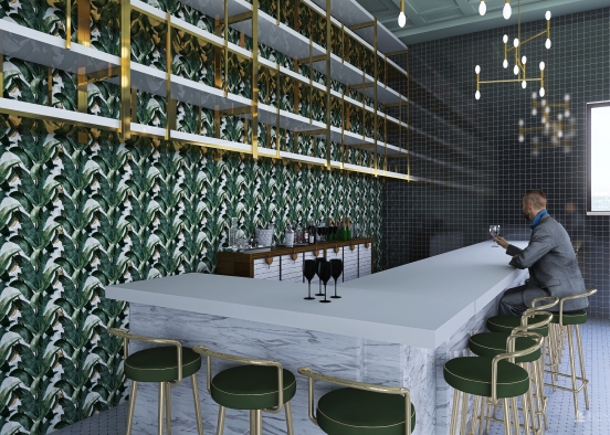 Rooftop Cafe+Lounge Design Rendering