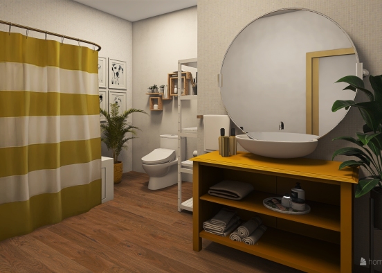 Banheiro amarelinho Design Rendering