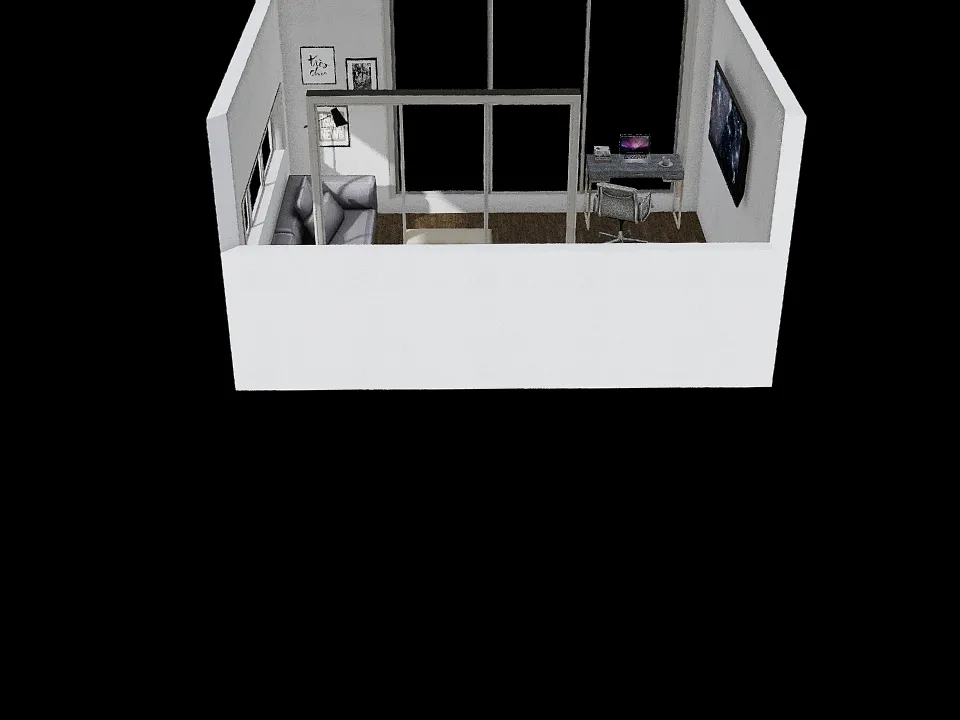 escritorio/salavista de hospedes 3d design renderings