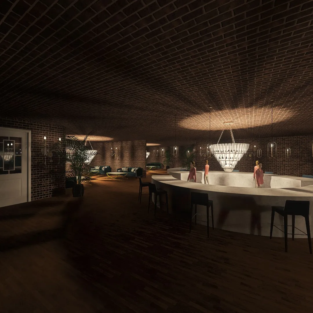private club 3d design renderings
