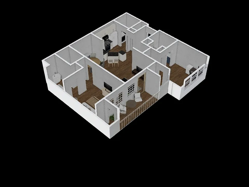 Aiden's Apartment 3d design renderings