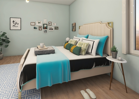 Teen Girl Bedroom 1. Design Rendering