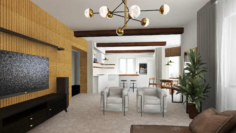 Дом на Ермака 61 кухня с полуостровом 3d design renderings