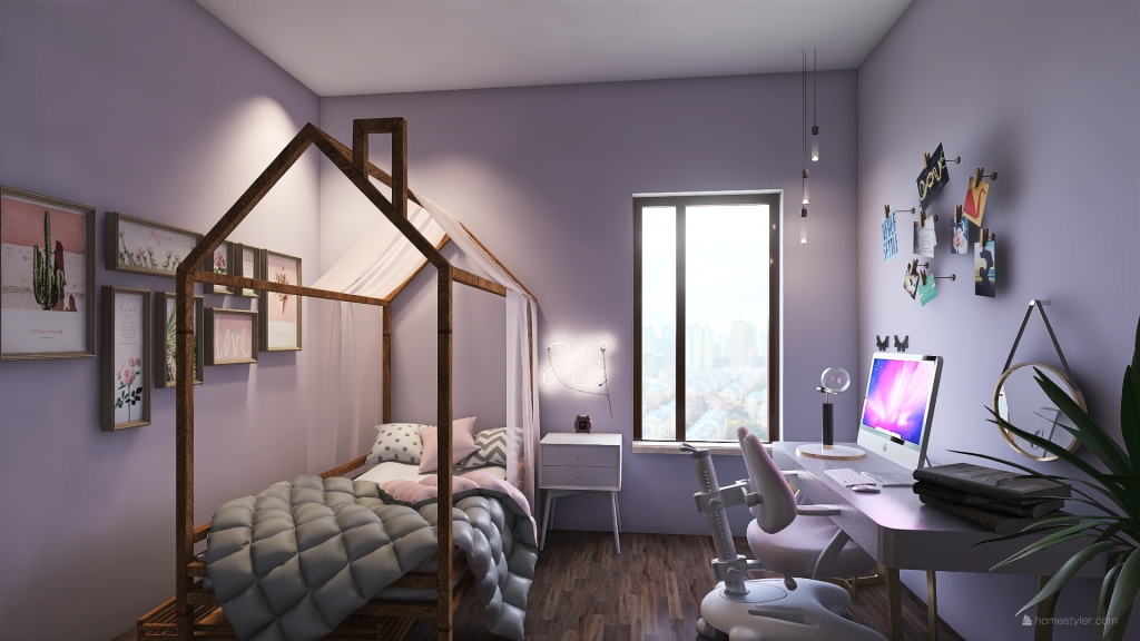 Girl's 10-12 Bedroom 3d design renderings