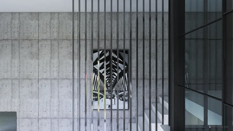 Modern Bauhaus Black Grey Unnamed space 3d design renderings
