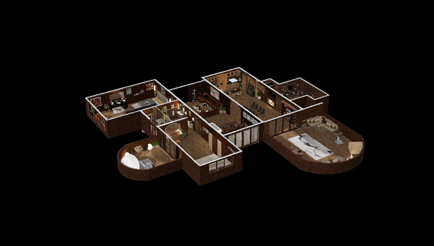 House To Relax At Night. 3d design picture 434.66