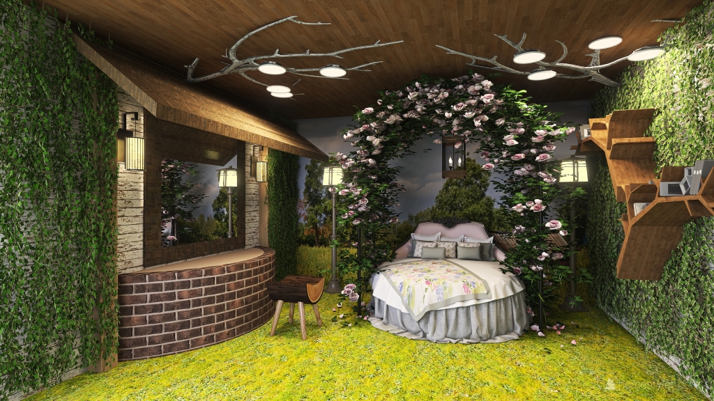 Fairytale bedroom 3d design renderings